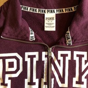 PINK Maroon Quarter Zip Pullover OVERSIZED!!!